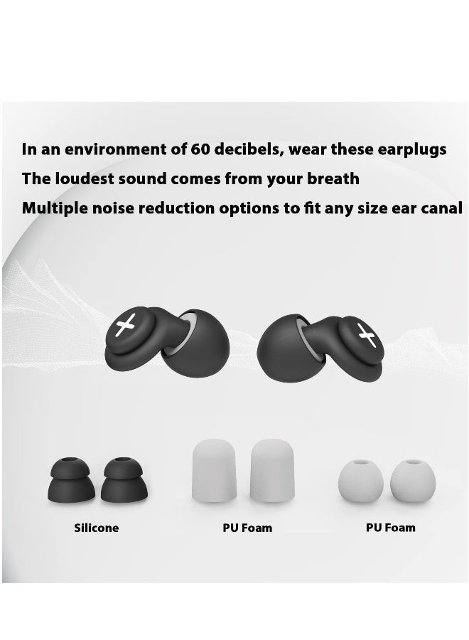 Generic Noise Reduction Ear Plugs-40 dB Noise Cancelling Reusable Hearing Protection in Flexible Silicone for Sleeping, Traveling, Concerts, Work & Swimming,3 Wearing Styles, Black  - Image 3