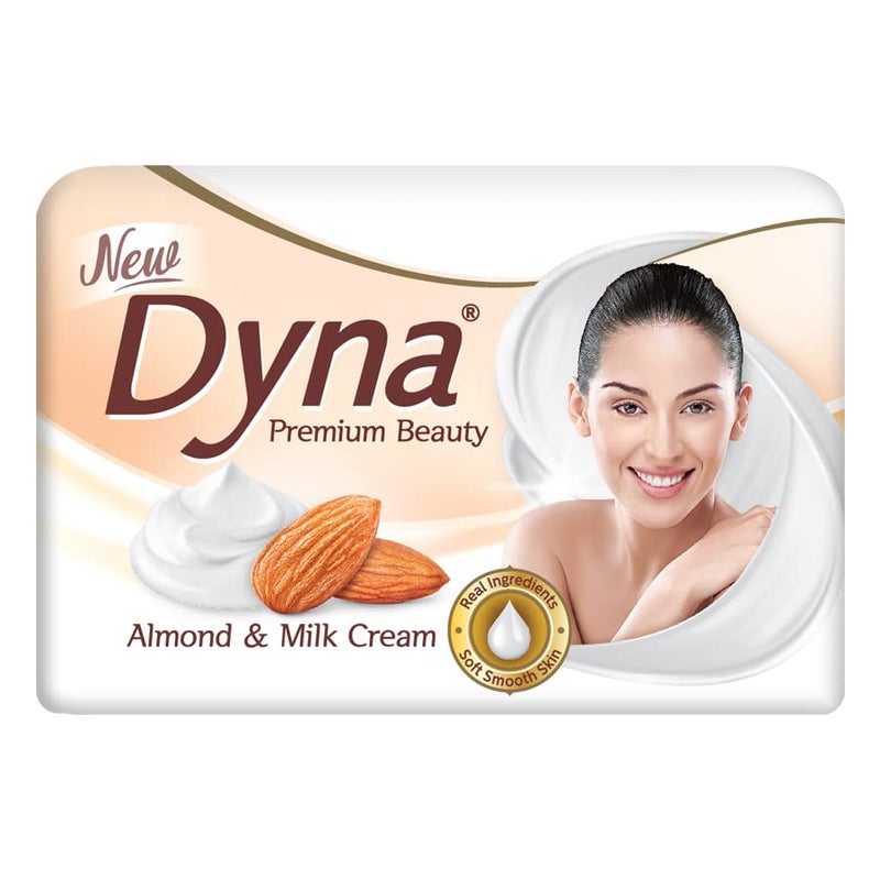 Dyna Milk Cream Almond Oil Extracts Bathing Soap 100gm x 5 Grade 1 Soap with 76 TFM - Image 2