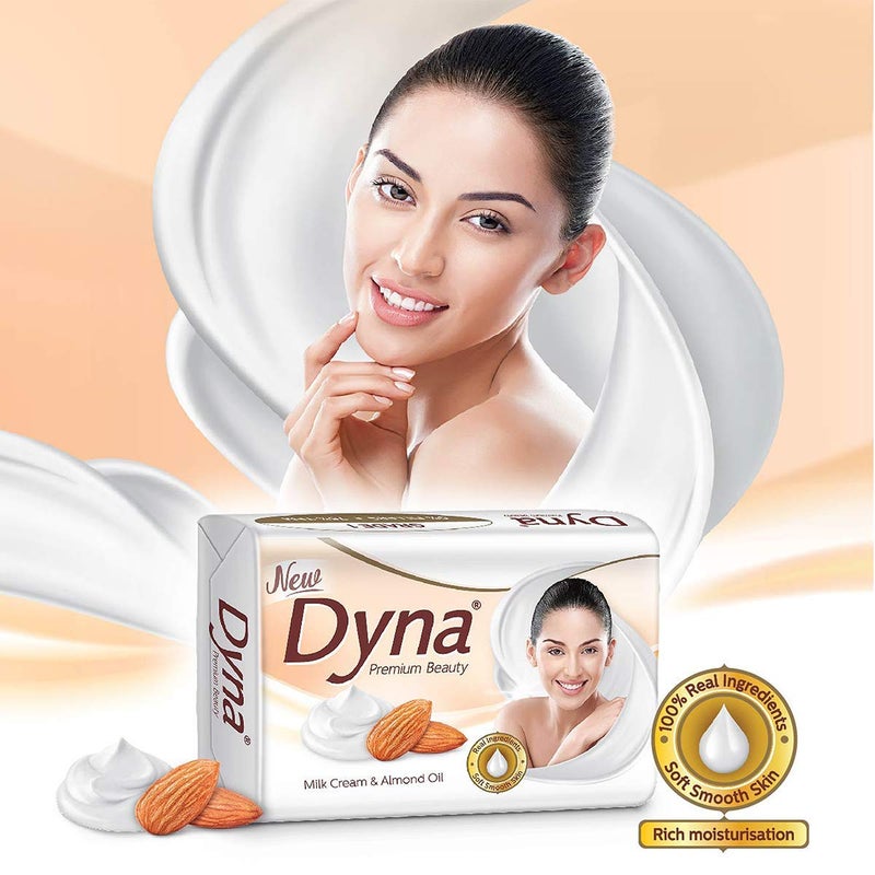 Dyna Milk Cream Almond Oil Extracts Bathing Soap 100gm x 5 Grade 1 Soap with 76 TFM - Image 4