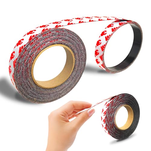 CHUNNIAO 12 Mil Ultra Thin Magnetic Tape for Bookmarks,Adhesive Backing Strips for Photo Paper,Pictures Display On Fridge,White Board,Thin Magnets for Classroom Essentials,Roll Packed (0.6 InchesX60 Feet) - Image 1