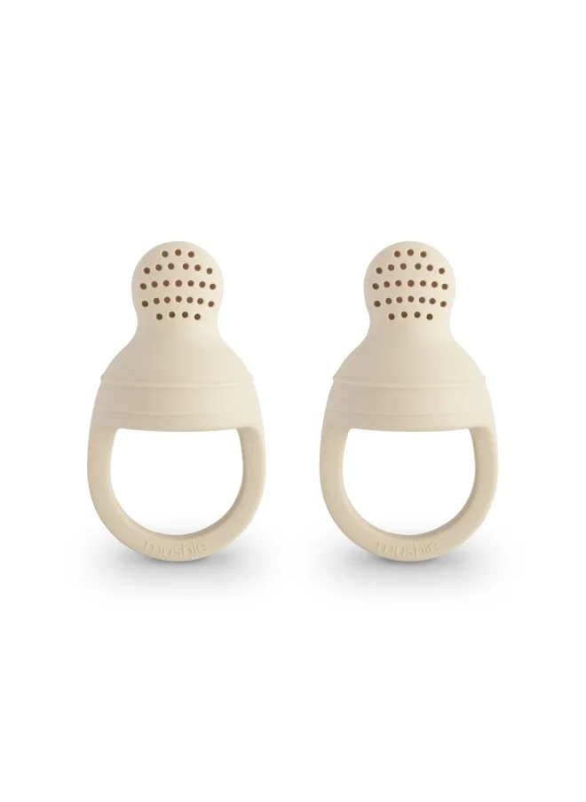 mushie Silicone Fresh Food Feeder 2-Pack Shifting Sands
