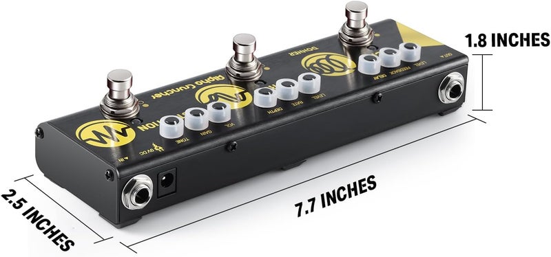 Donner Multi Guitar Effect Pedal Alpha Cruncher - Delay, Chorus, Distortion with Adapter - Image 5