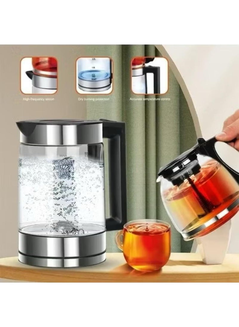 DENX 1500W 2-in-1 Double Pot Electric Kettle With Removable Tea Filter, Capacity 1.8L kettle & 1.0L Tea Pot, High-Speed Boilier Tea Maker, Multifunctional Hot Water Dispenser, Turbo boiling kettle, DX2015 - Image 3