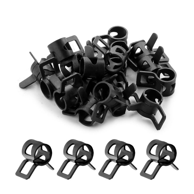 MroMax MroMax 20Pcs 7mm ID Spring Band Hose Clamps, Fit 7.5-8.2mm OD Hose, Spring Hose Clip Fuel Line Silicone Vacuum Hose  - Image 1