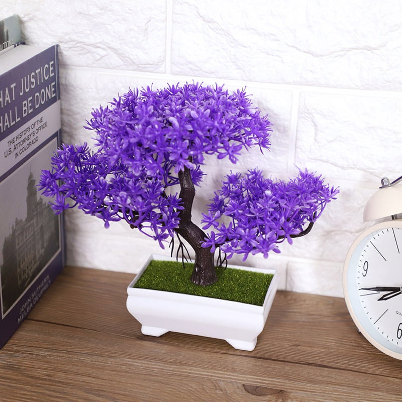 Artificial Bonsai Fake Blossom Flower Potted Plant Home Office Decor - Image 4