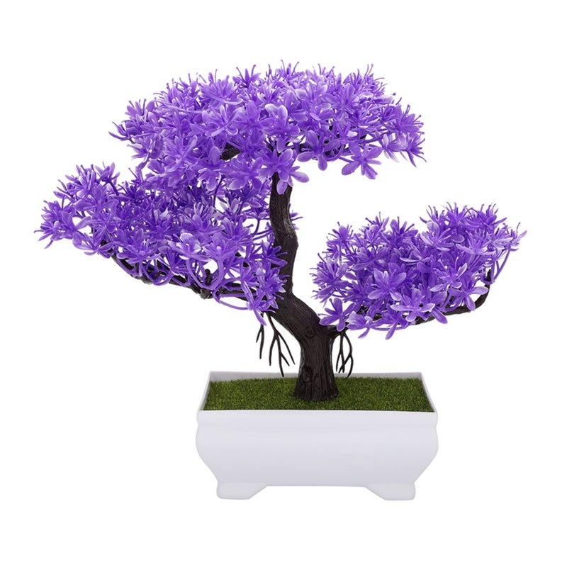 Artificial Bonsai Fake Blossom Flower Potted Plant Home Office Decor - Image 1