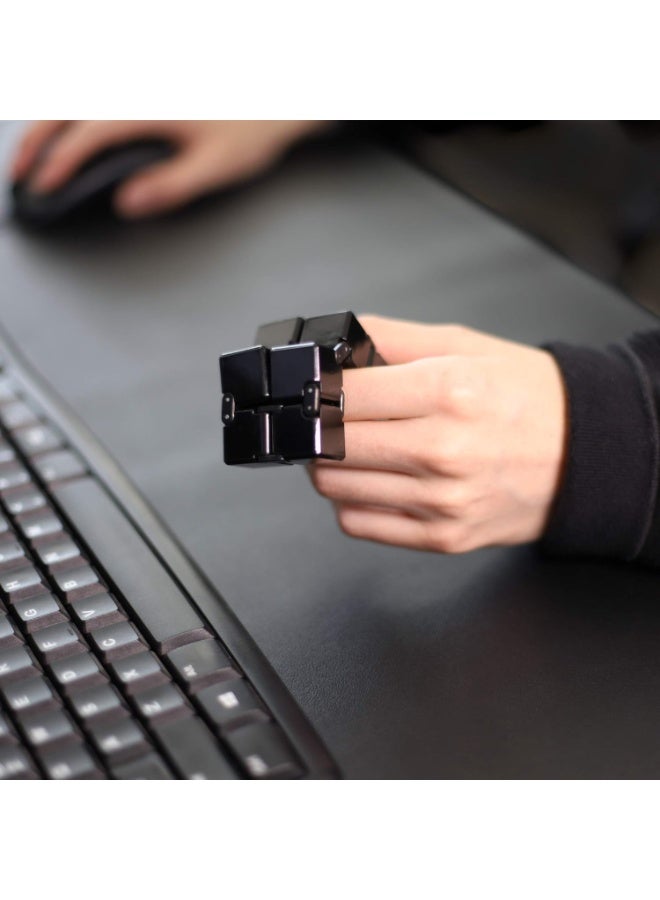 MUMO Infinity Cube Toy for Adults and Children, New Version Fidget Finger Toy Stress and Anxiety Relief, Killing Time Fidget Toys Infinite Cube for Office Staff (Black) - Image 2