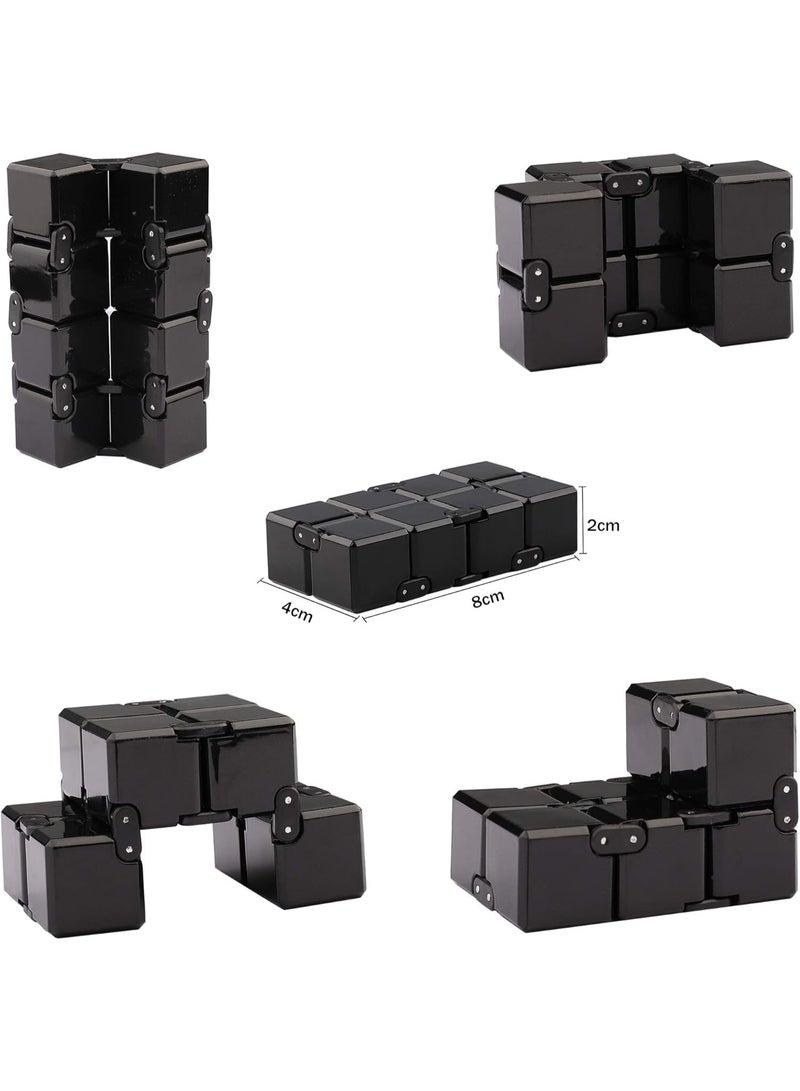 MUMO Infinity Cube Toy for Adults and Children, New Version Fidget Finger Toy Stress and Anxiety Relief, Killing Time Fidget Toys Infinite Cube for Office Staff (Black) - Image 5