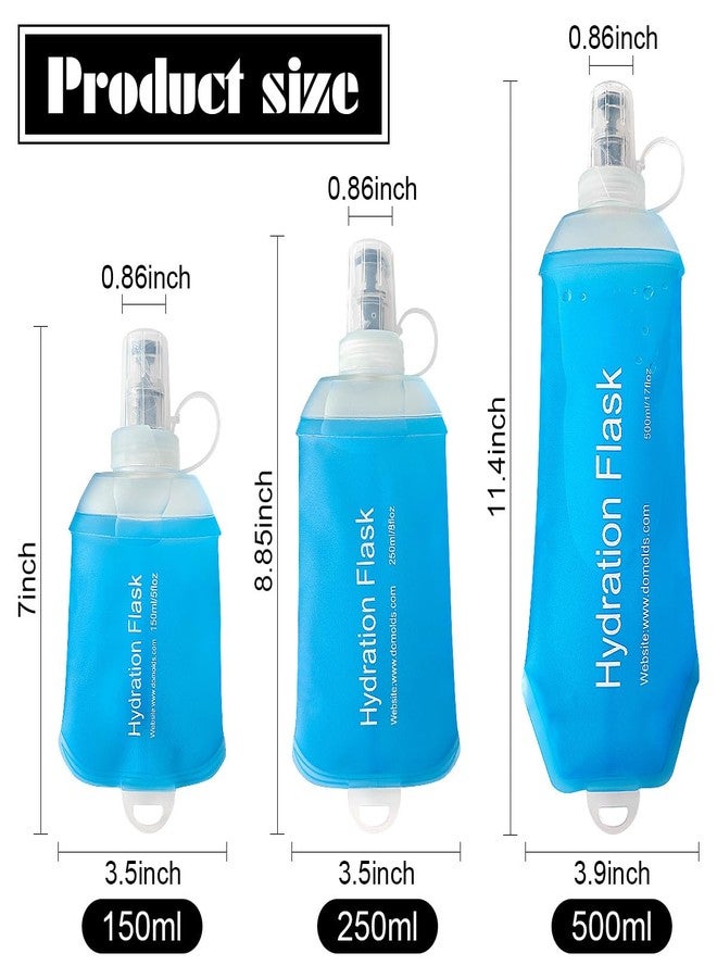 ZESION Soft Flask, TPU Collapsible Runner Water Bottle, for Hydration Flask/Running Vests-Running, Hiking, Cycling Folding Bottle (250 ml) - Blue - Image 2