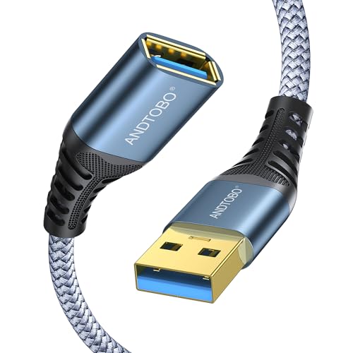 ANDTOBO USB Extension Cable 3.3ft, USB 3.0 Type A Male to Female Extender Cables High-Speed Data Transfer 5Gbps Compatible with Gamepad, Printer, Webcam, USB Keyboard, Flash Drive, Hard Drive - Image 1