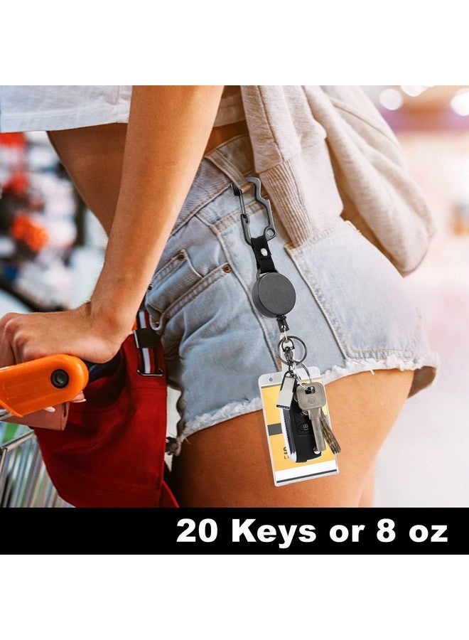 DELSWIN Heavy Duty Retractable Lanyard Breakaway Lanyards For Id Badges Keys Retractable Keychain With Upgraded Carabiner Key Ring And 2Card Thumbslot Badge Holder 8 Oz Retraction - Image 5