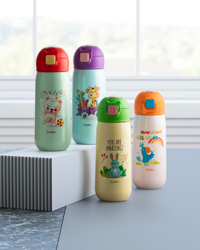 DUBBLIN Baby Premium Stainless Steel Double Wall Vacuum Insulated BPA Free Water Bottle, Sports Thermo Flask Keeps Hot 12 Hours, Cold 24 Hours (Red 320 ML) - Image 3