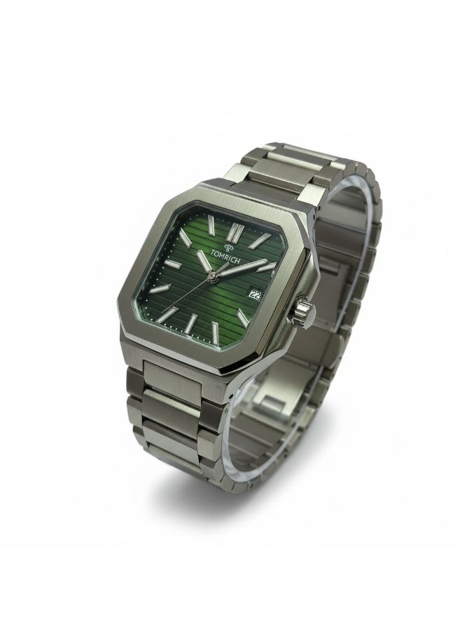 TOMRICH Vertex Men’s Luxury Analog Watch Stainless Steel Square Case Green Dial Wrist Watch TR1002M - Image 3
