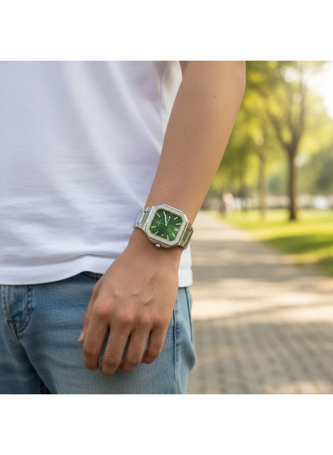 TOMRICH Vertex Men’s Luxury Analog Watch Stainless Steel Square Case Green Dial Wrist Watch TR1002M - Image 5
