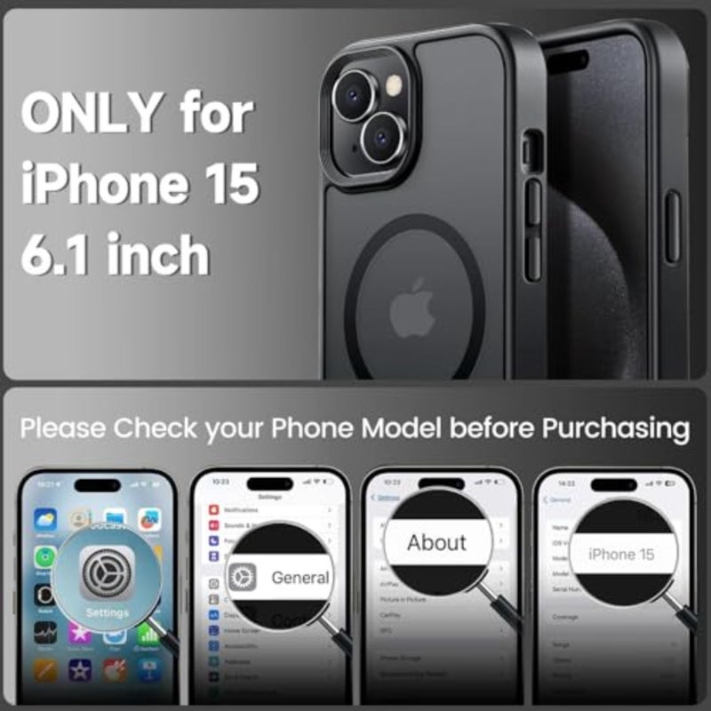 for Case, Compatible with MagSafe [FT Drop Resistant][2 Tempered-Glass Screen tectors] Matte Skin-Feeling Shockof case for Cases 6.1 - Image 2