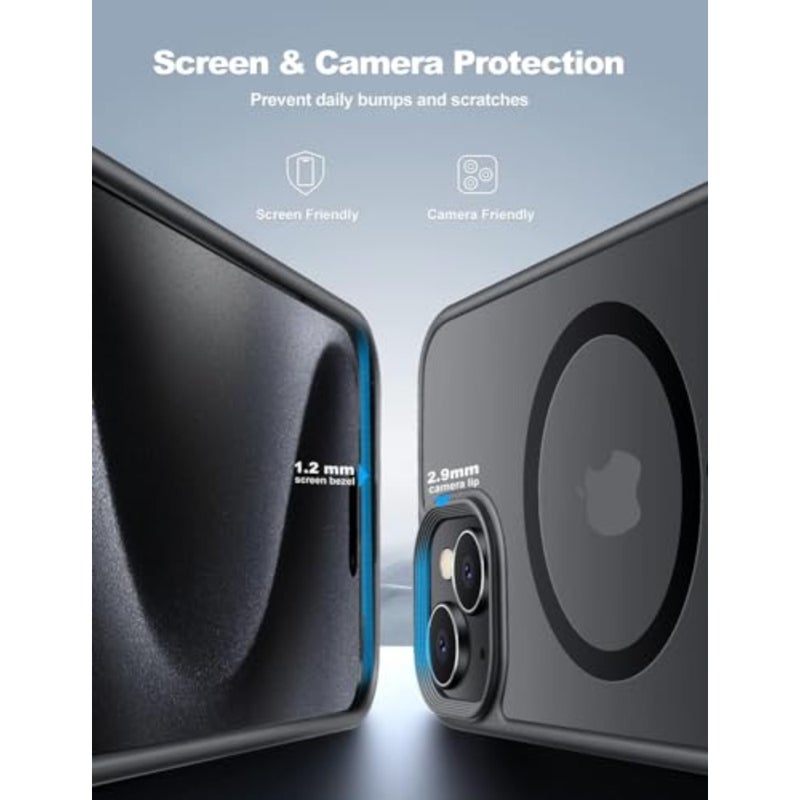 for Case, Compatible with MagSafe [FT Drop Resistant][2 Tempered-Glass Screen tectors] Matte Skin-Feeling Shockof case for Cases 6.1 - Image 4