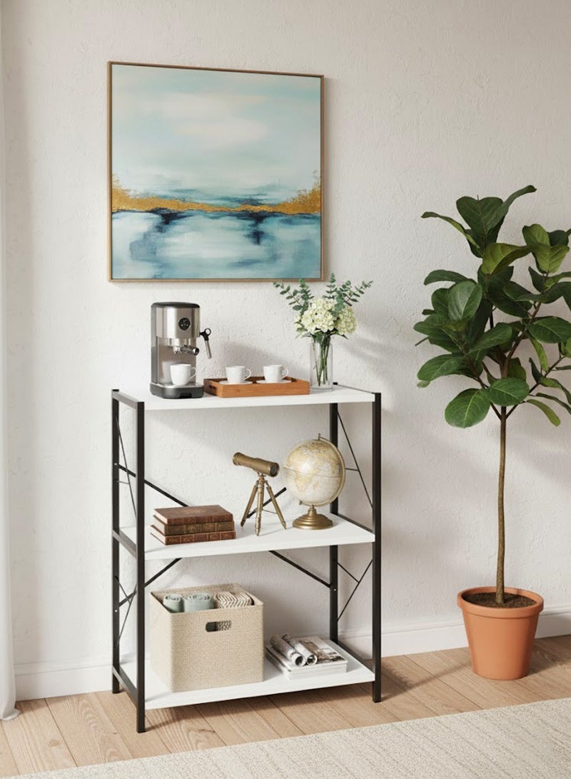 إيه جي دي طاولة ركن القهوة 3 طبقات من إيه جي دي لغرفة المعيشة والمدخل والأريكة والبهو (بني - Image 2