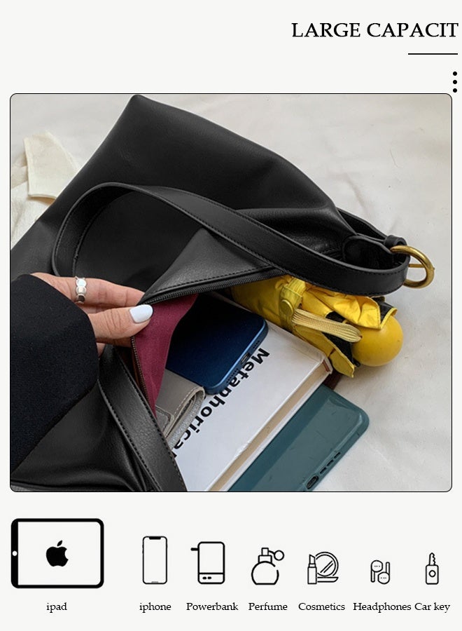 DUNISO Women's Shoulder Tote Bag Faux Leather Handbag for Women Large Capacity Messenger Bag, Fashionable Travel Shoulder Bag for Ladies Girls College Students - Image 5