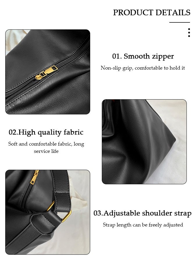 DUNISO Women's Shoulder Tote Bag Faux Leather Handbag for Women Large Capacity Messenger Bag, Fashionable Travel Shoulder Bag for Ladies Girls College Students - Image 4