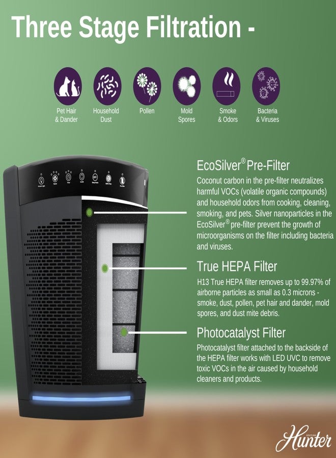 هانتر عبوة قيمة من فلاتر بديلة لتنقية الهواء H-HF850-VP - Image 5
