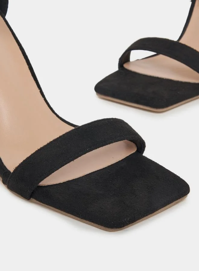 Styli Metallic Rhinestone Ankle Strap Sandals