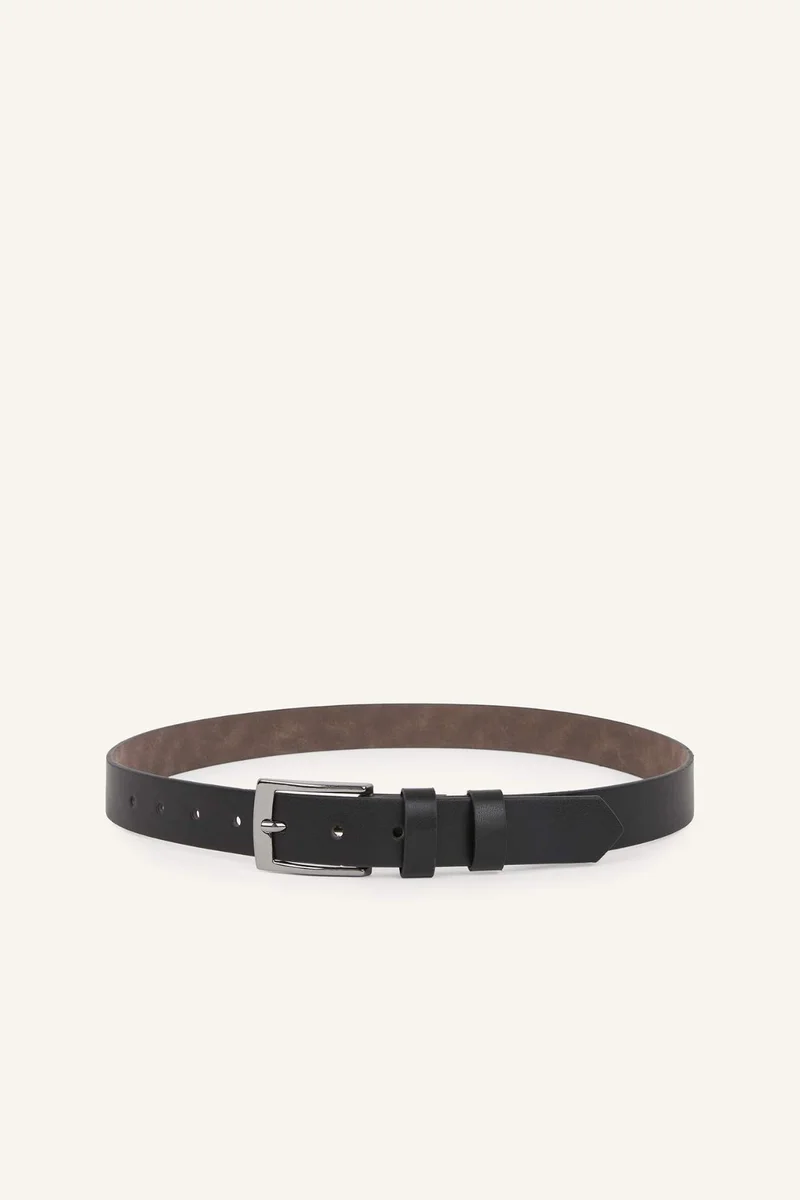 Defacto Man Rectangle Clasp Faux Leather Classic Belt