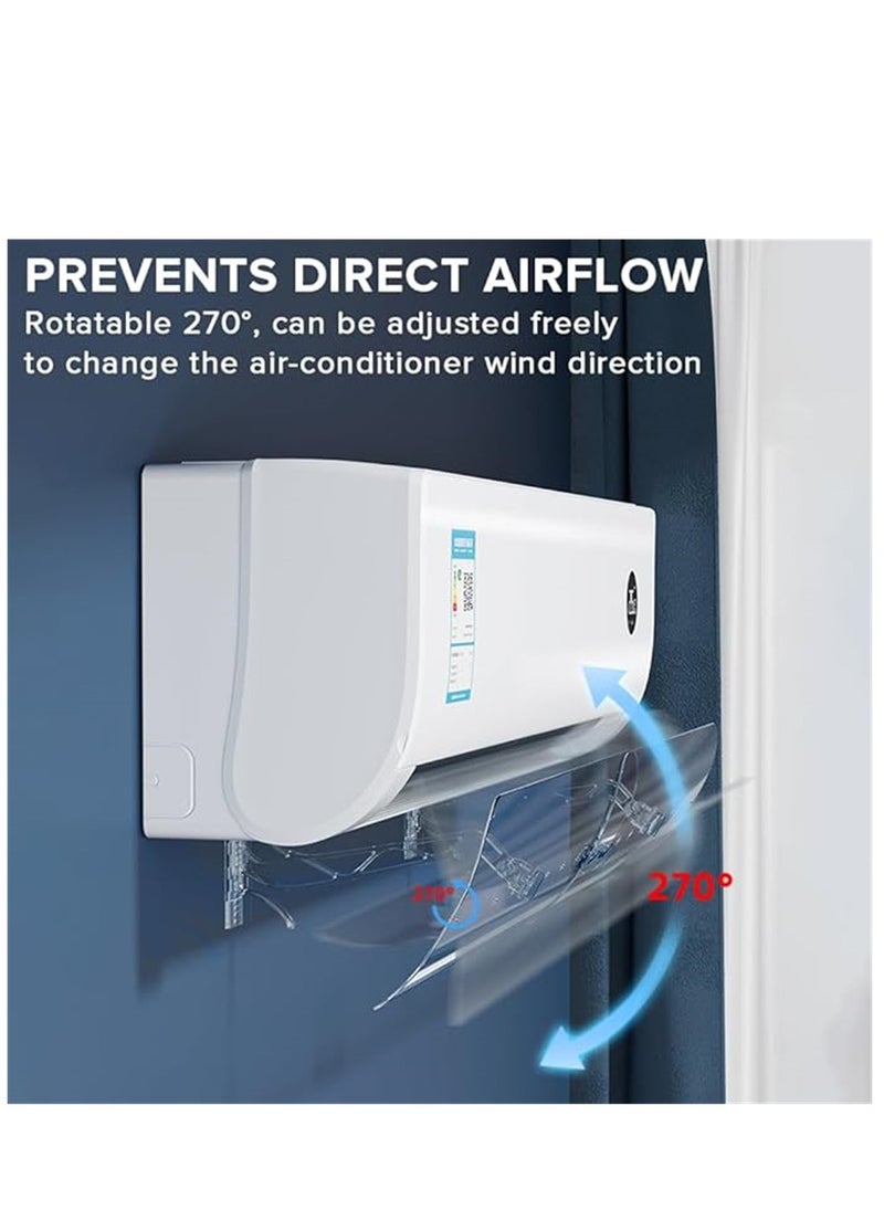 Generic - Air Conditioner Deflector, Clear Air Conditioning Wind Shield, Split AC Air Conditioning Baffles for  Preventing Air Blowing From AC Directly, 56-102cm Adjustable Retractable AC Windshield For Home Office (Clear / MKS-277) - Image 1
