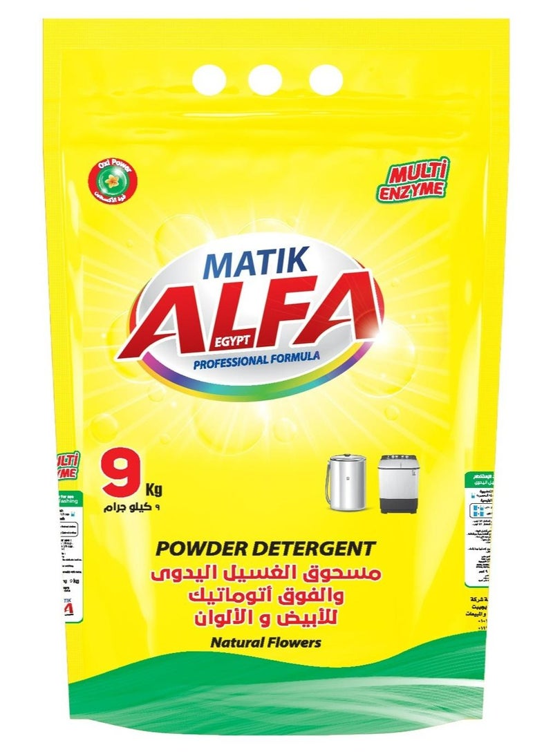 ALFA Manual Laundry Powder Detergent Natural Flowers 9 KG