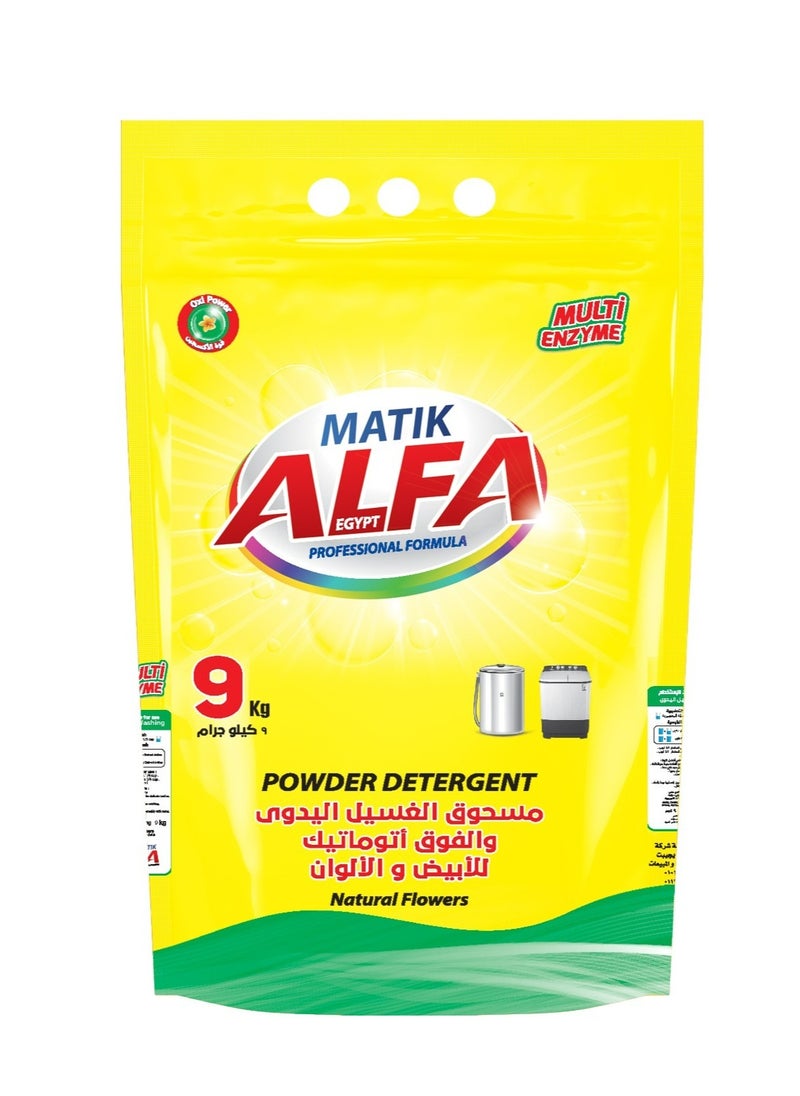 ALFA - Manual Laundry Powder Detergent Natural Flowers 9 KG - Image 1