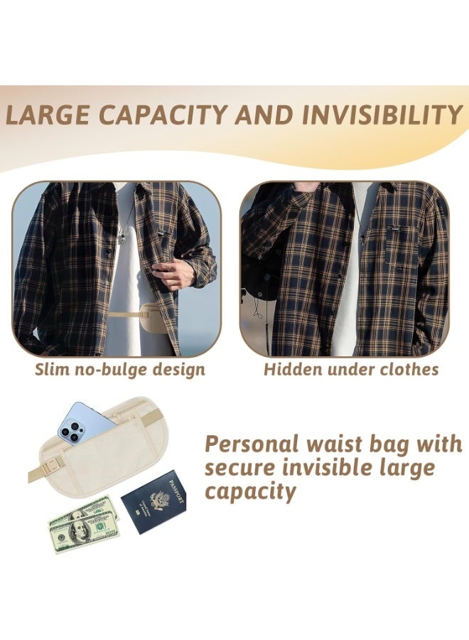 CMGTYYD. حزامان آمنان للسفر، جراب مضاد للسرقة ومقاوم للماء، حامل جواز سفر مخفي، محفظة مرنة غير مرئية قابلة للتعديل للرجال والنساء، جيب سفلي للخصر، حقيبة خصر آمنة للسفر، مناسبة لتمشية الكلاب. - Image 5