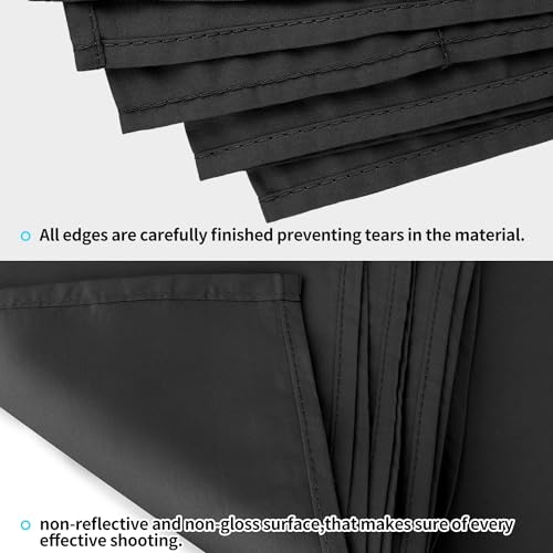 Linhedai 10 x 20 ft Backdrop Background Black Screen Black Backdrop for Photography Video Recording Picture Shooting high Density Polyester Fabric Pure Recording Parties Curtain - Image 5