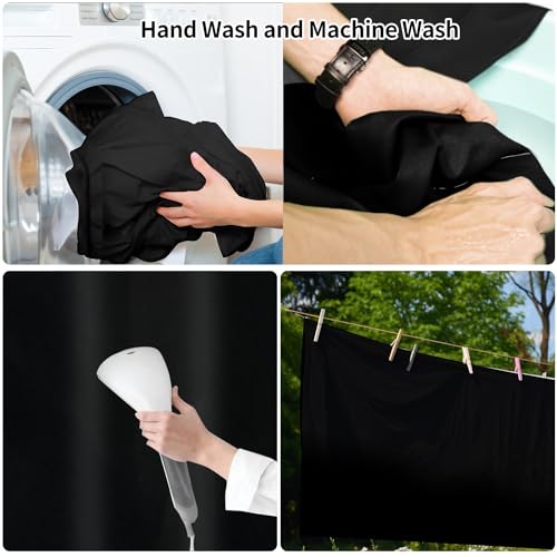 Linhedai 10 x 20 ft Backdrop Background Black Screen Black Backdrop for Photography Video Recording Picture Shooting high Density Polyester Fabric Pure Recording Parties Curtain - Image 3