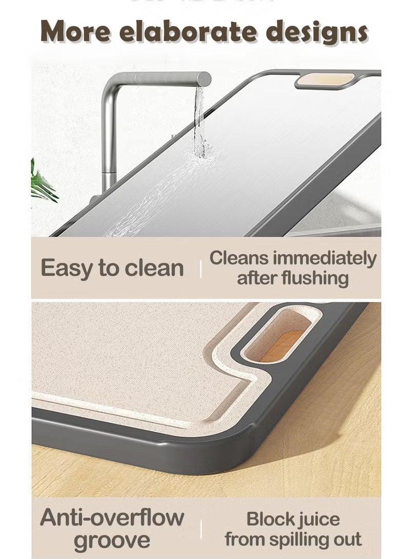 Cutting Board, Double Sided Chopping Board with Handle, Stainless Steel Cutting Block for Kitchen - Image 4