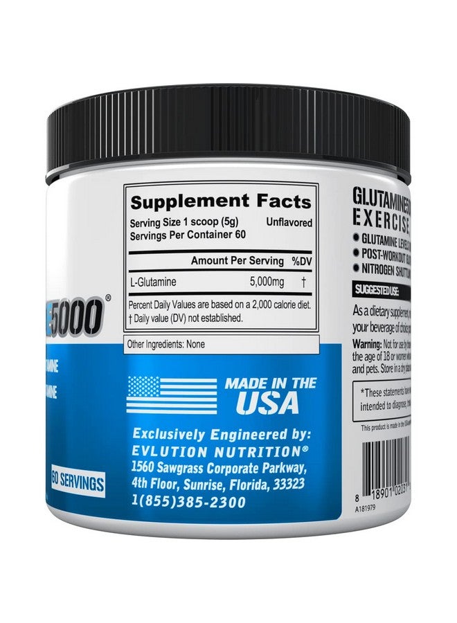 Evlution Pure Vegan L-Glutamine Powder Supplement - Evlution Nutrition Nitric Oxide Booster 5g L Glutamine Supplement for Post Workout Recovery Enhanced Pumps Gut Health Energy and Immunity - Unflavored - Image 2