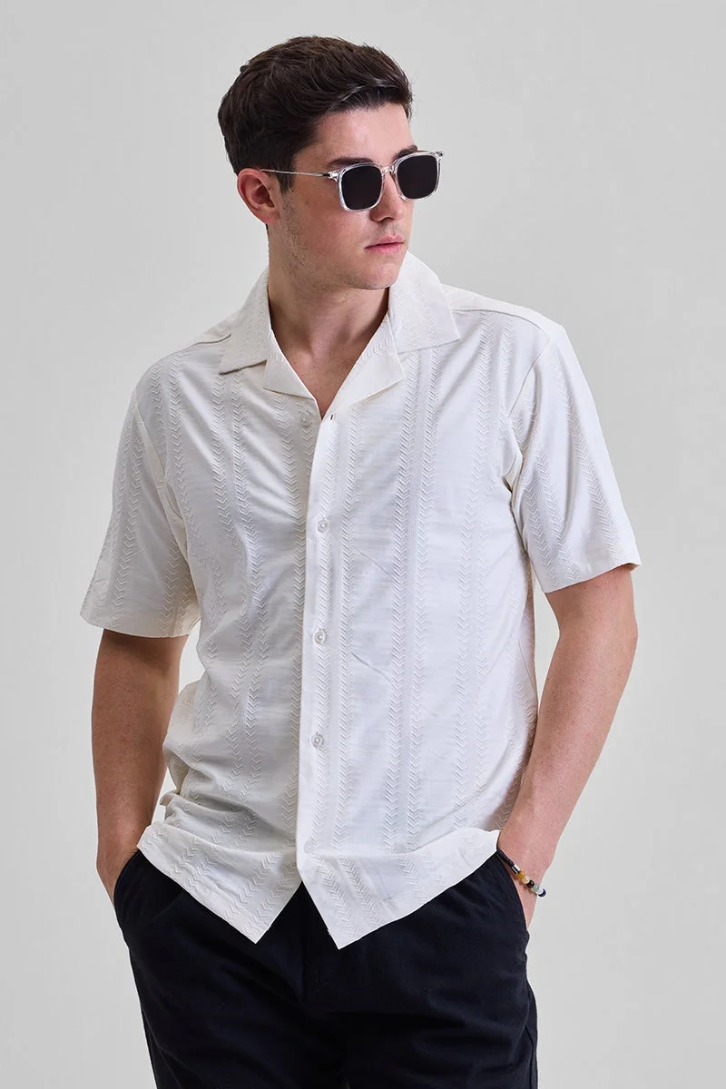 SNITCH White Cuban Box Fit Shirt