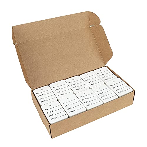 G2PLUS 1000 PCS Price Tags,1.94" X 1.38" White Paper Tags for Clothes Size, Labels, Coupon, Store, Without String, Clothing Labels with Exquisite Box Package - Image 1