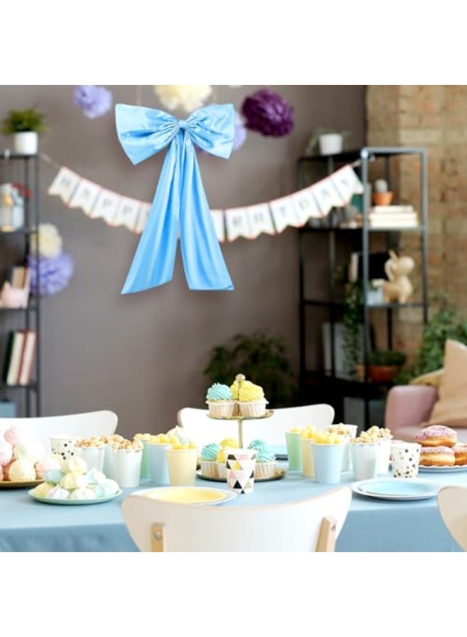 Bow Decor Large Bow for Room, Coquette Giant Ribbon Tie for Birthday Party Backdrop Wall Decor(Blue,24 x 36 Inches) - Image 4