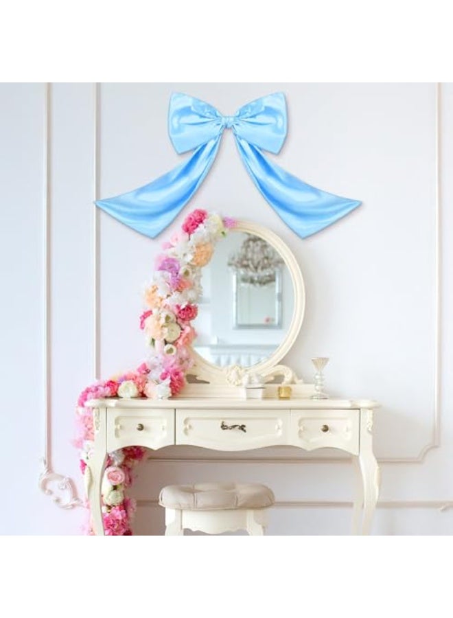Bow Decor Large Bow for Room, Coquette Giant Ribbon Tie for Birthday Party Backdrop Wall Decor(Blue,24 x 36 Inches) - Image 2