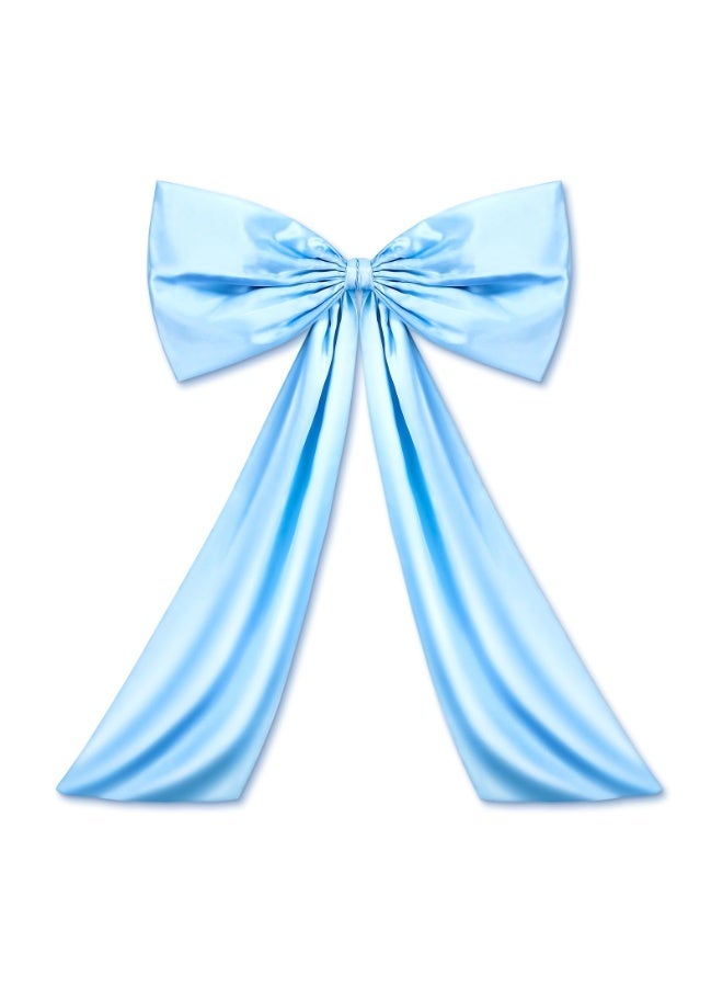 Bow Decor Large Bow for Room, Coquette Giant Ribbon Tie for Birthday Party Backdrop Wall Decor(Blue,24 x 36 Inches) - Image 1