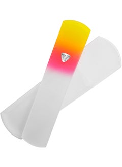 Bona Fide Beauty Czech Glass Foot File with Sleeve Foot Callus Remover Made in The EU Sunset Color