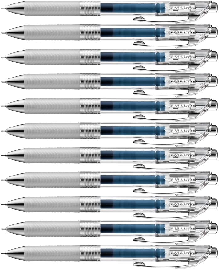 بنتل قلم Pentel BLN75TL-CAX EnerGel Pure من نوع القلم الرولر، بسماكة خط 0.25 مم، نهاية إبرة، قابل لإعادة التعبئة، لون أزرق بحري - Image 1