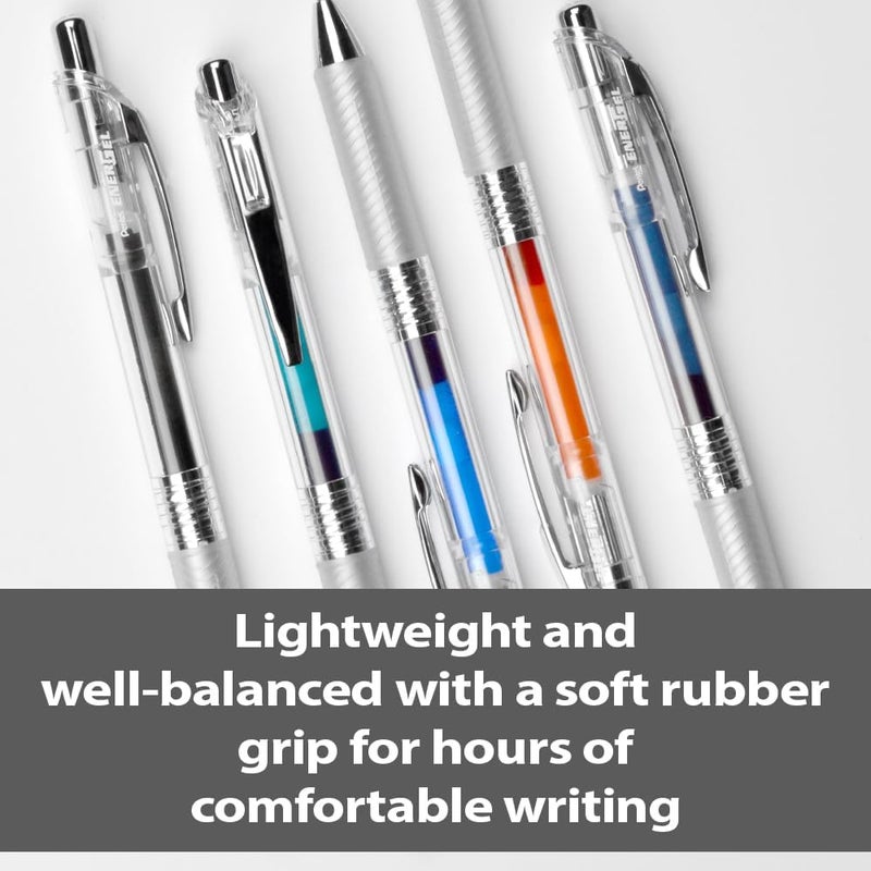 بنتل قلم Pentel BLN75TL-CAX EnerGel Pure من نوع القلم الرولر، بسماكة خط 0.25 مم، نهاية إبرة، قابل لإعادة التعبئة، لون أزرق بحري - Image 4