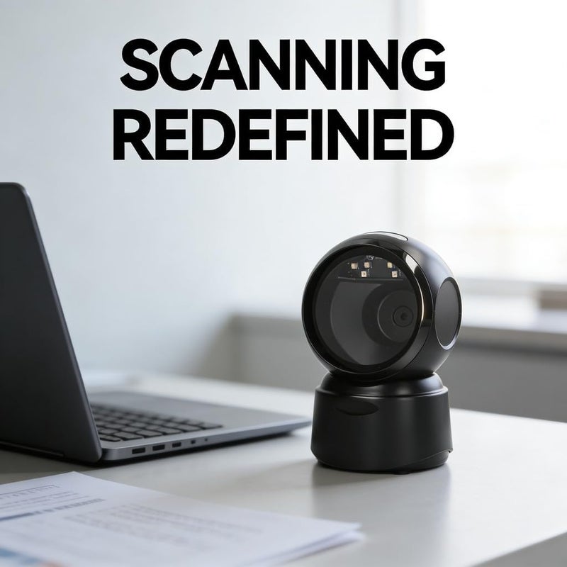 QR Code Scanner Barcode Reader ABS Handheld Scanning Tool Black - Shock Design, Easy USB Connection, Ideal for Retail and Logistics - Image 4