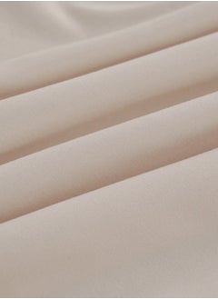 LUNA Home King Size Fitted bed sheet 180*200+30 cm with 2 pillow covers, set of 3 pieces, plain beige color.  - Image 5