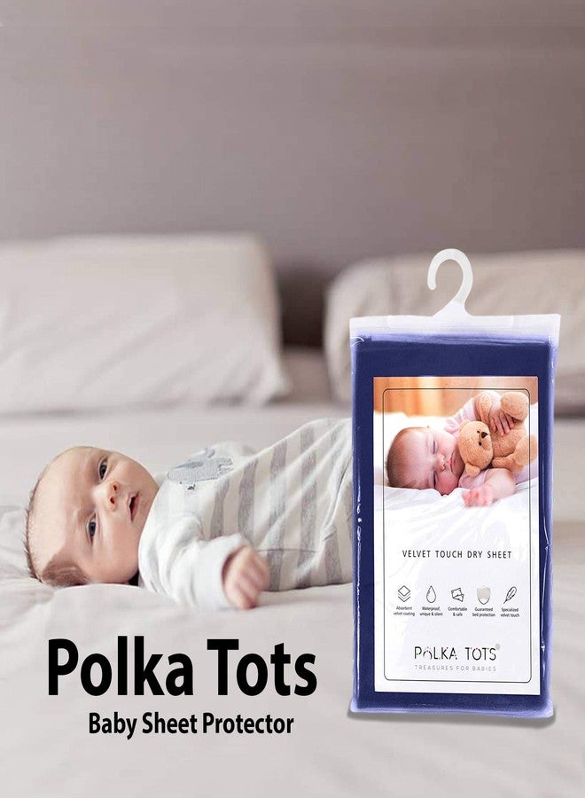POLKA TOTS Premium Waterproof Dry Sheet for New Born Baby | Extra Absorbent Bed-Cot Protector Mat | Water Proof Sheets for Kids Urine | Rubber Sheet for Bed Baby & Toddlers | 70 X 100 CM M - Image 1