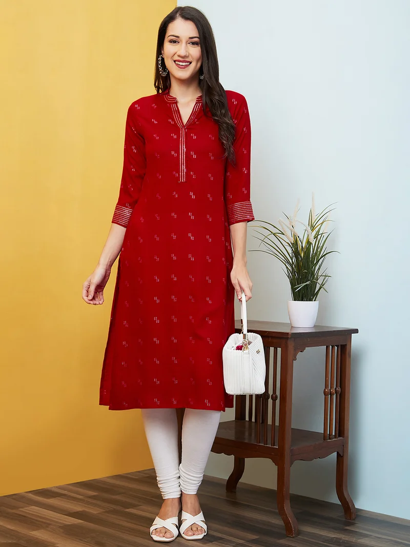globus Women Geometric Printed Straight Kurta