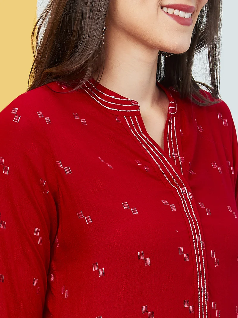 globus Women Geometric Printed Straight Kurta