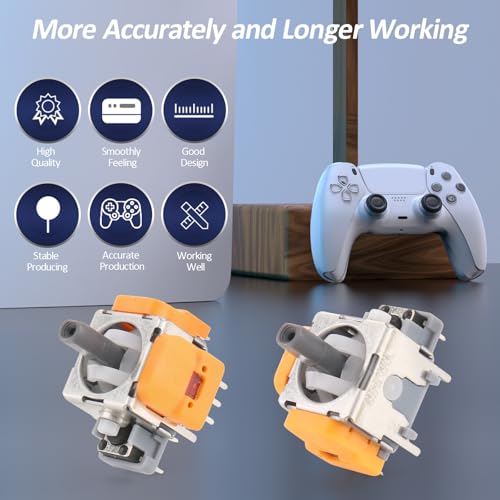 YWLRONG Joysticks for PS5 Hall Effect Joystick Replacement for Sony PlayStation 5 PS5 3D Analog Sensor Module for PS5 Joystick Thumb Stick Controller Accessories Parts with Repair Tools(4Pack) - Image 4