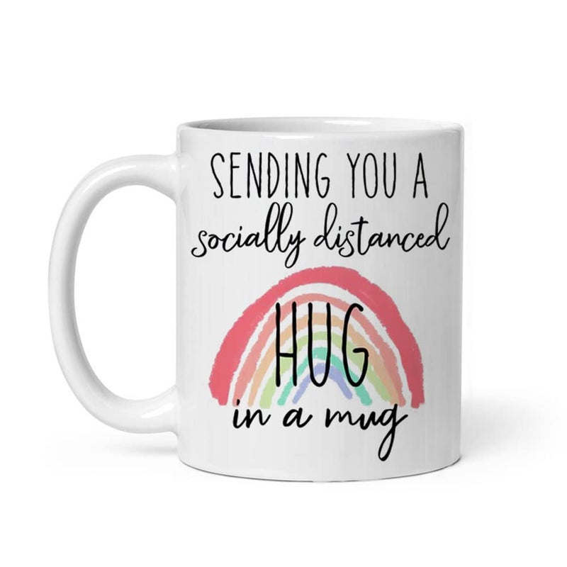 Misaavi Hug Mug Sending You A Hug in A Mug Valentines Day Gift Cup for BoyfriendGirlfriendHusbandWifeFiancee 11 oz White Ceramic Mug Morning Daily Use Birthday Christmas CoffeeTea - Image 1