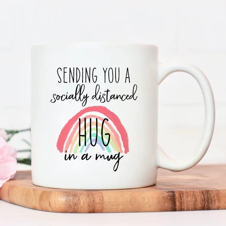 Misaavi Hug Mug Sending You A Hug in A Mug Valentines Day Gift Cup for BoyfriendGirlfriendHusbandWifeFiancee 11 oz White Ceramic Mug Morning Daily Use Birthday Christmas CoffeeTea - Image 2